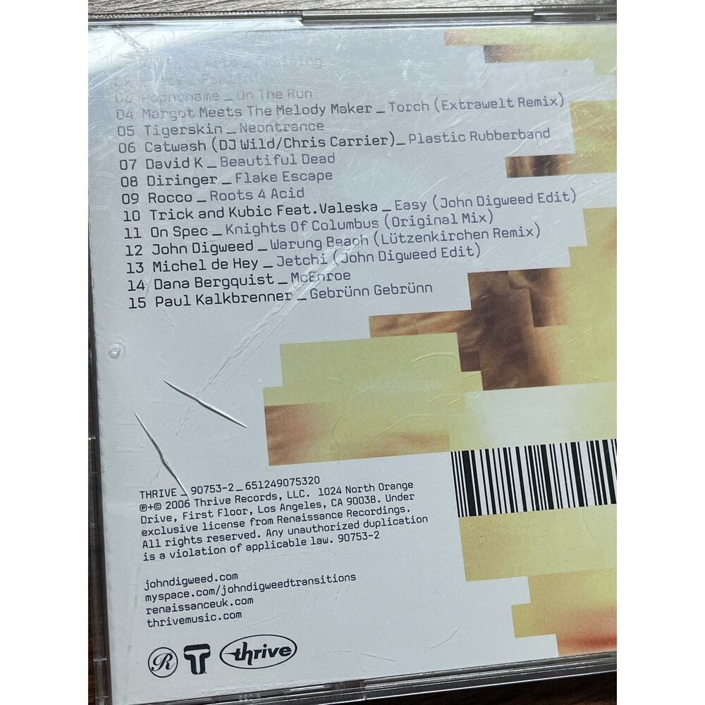 RARE John Digweed Transitions Renaissance 2006 Thrive Records - Picture 5 of 5